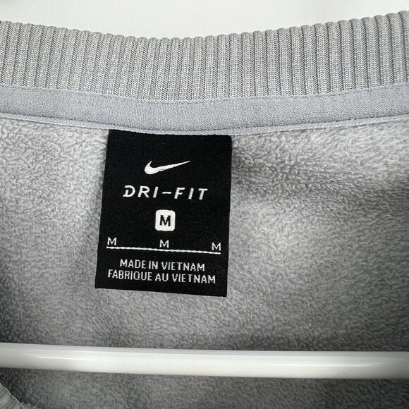 Nike Athletic Gray Dri Fi Crop Sweatshirt Swoosh Womens M Side Zip Thick Band - Picture 4 of 15